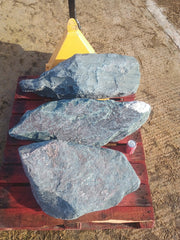 3 Large Natural Granite Garden Boulder Rockery Stones